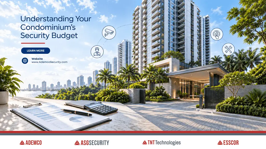 Condominium security budget in Singapore covering CCTV, access control, alarms, and surveillance systems.